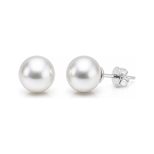 Vivienne Mademoiselle white pearl stud earrings