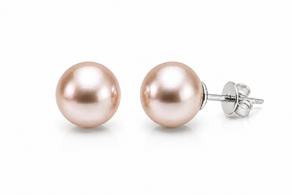Vivienne Pearl Stud (Champagne Pink)