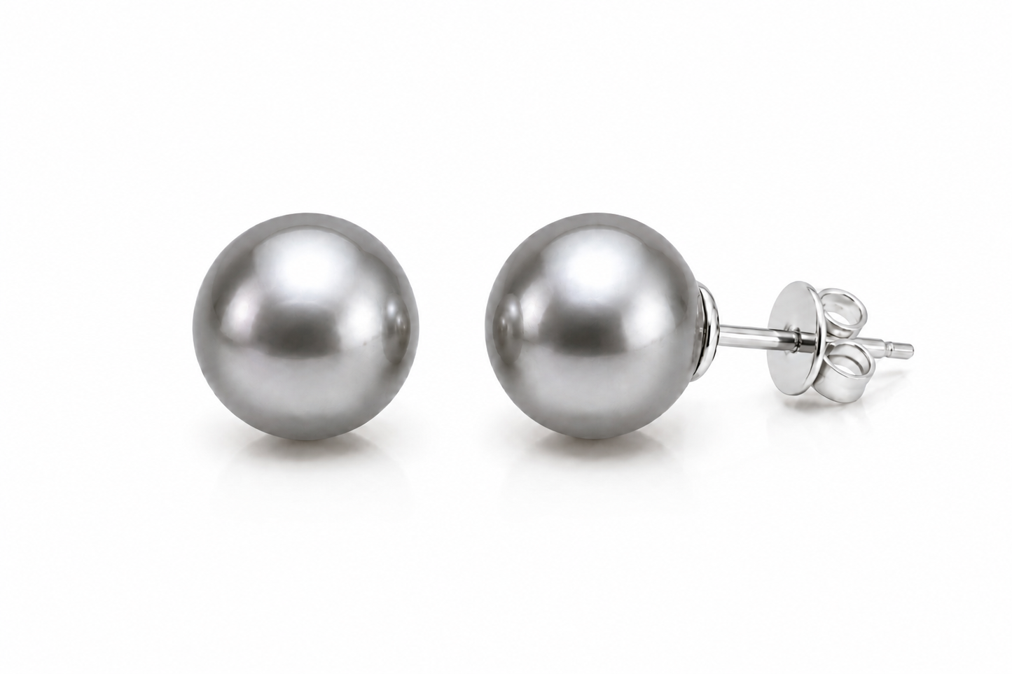 Vivienne Pearl Stud (Silver Gray)