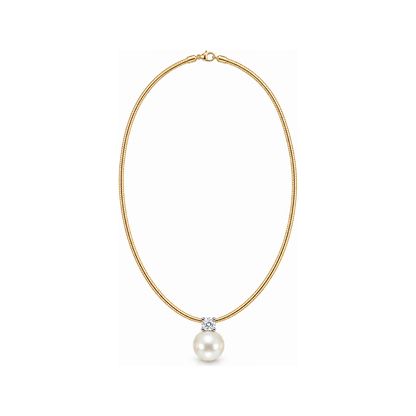Estelle gold pearl pendant necklace