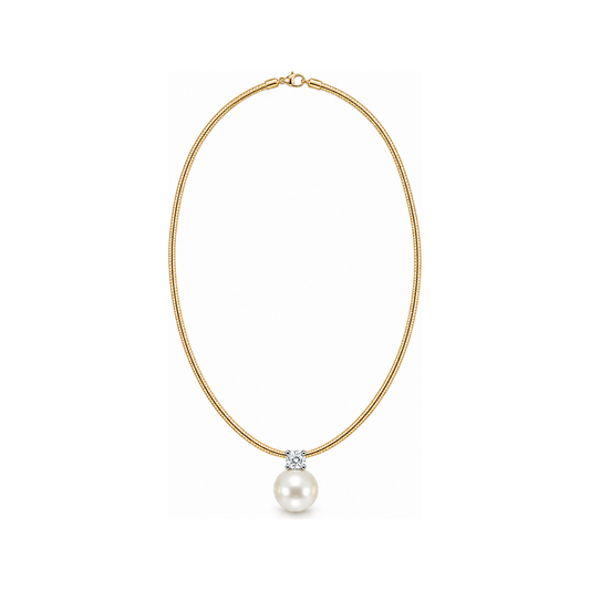 Estelle gold pearl pendant necklace