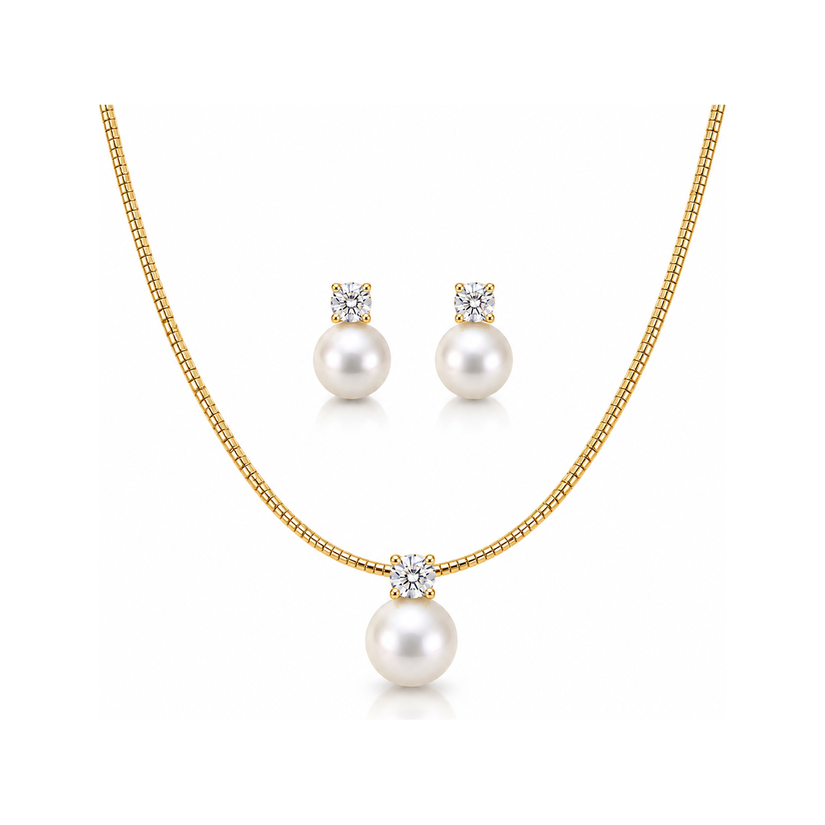 Estelle gold pendant and earrings set