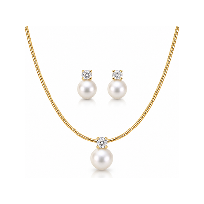 Estelle gold pendant and earrings set