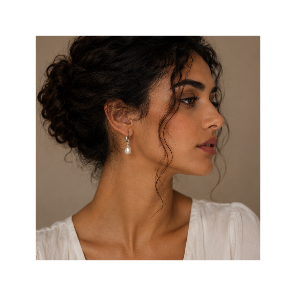 North African pearl drop earring