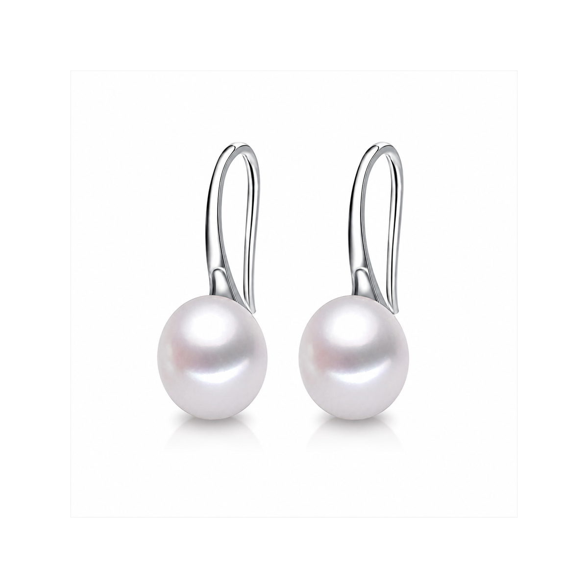 S-shape pearl earring square design