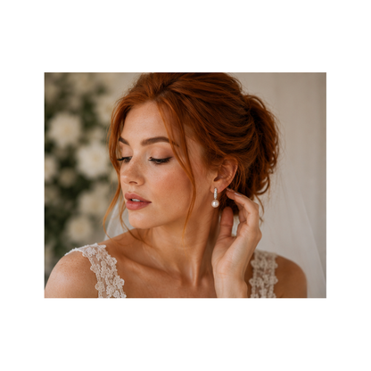 Elegant Redhead pearl earring