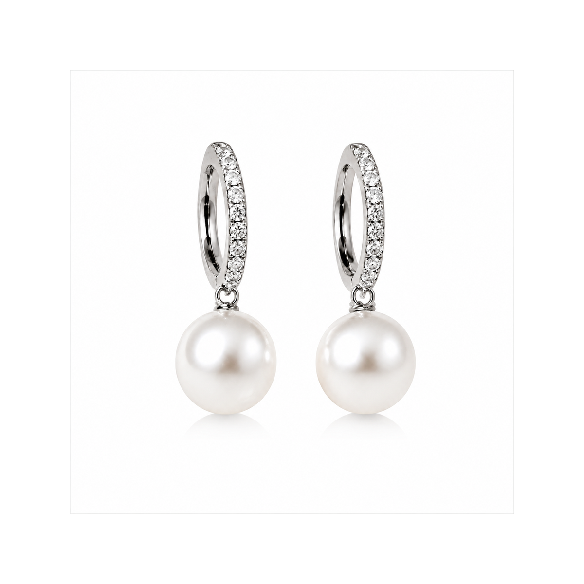 4-ring pearl square earring design