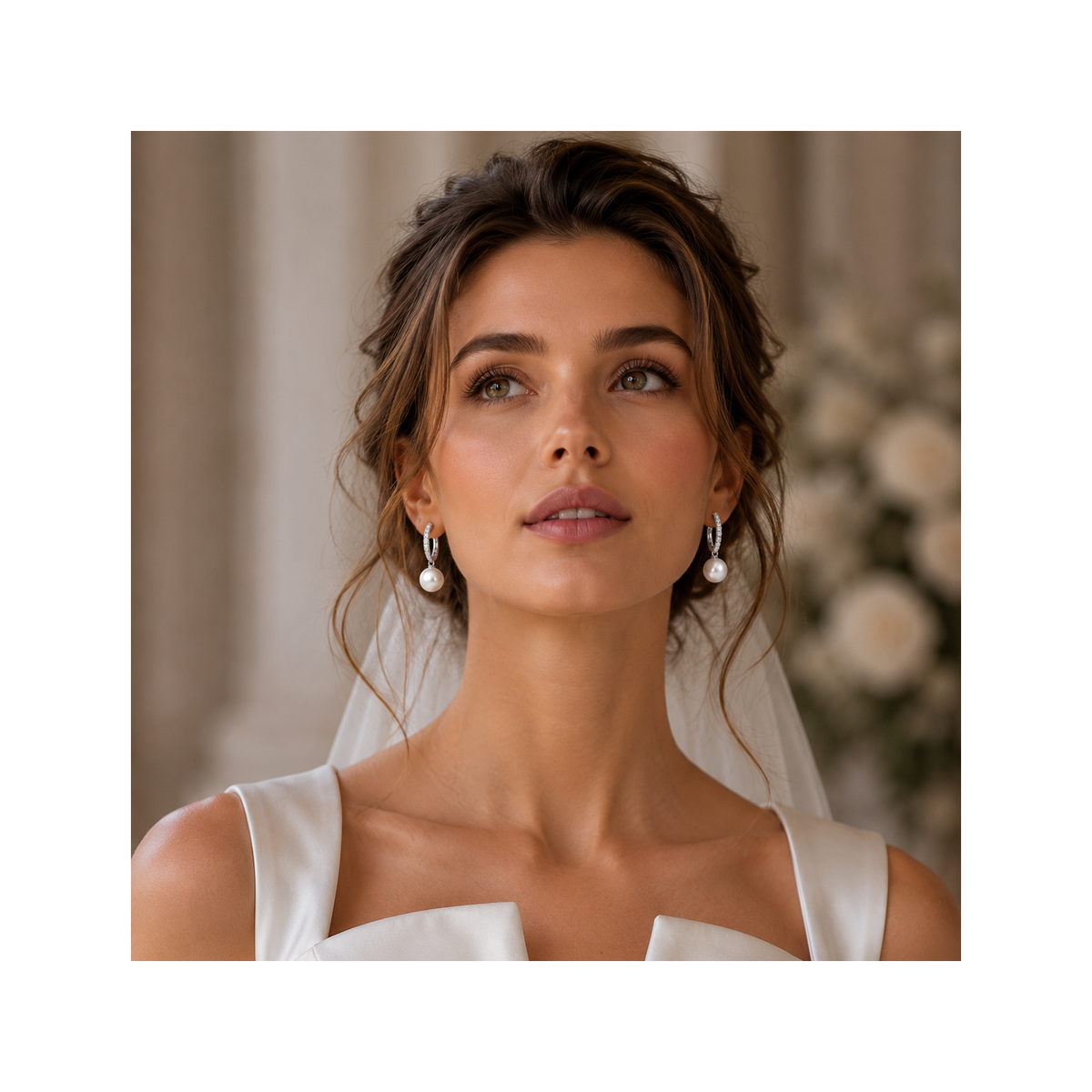 Camelia bridal earring design