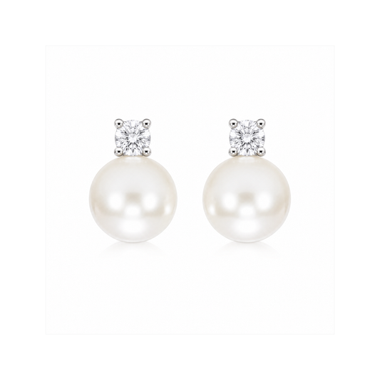 Diamond stud white earring