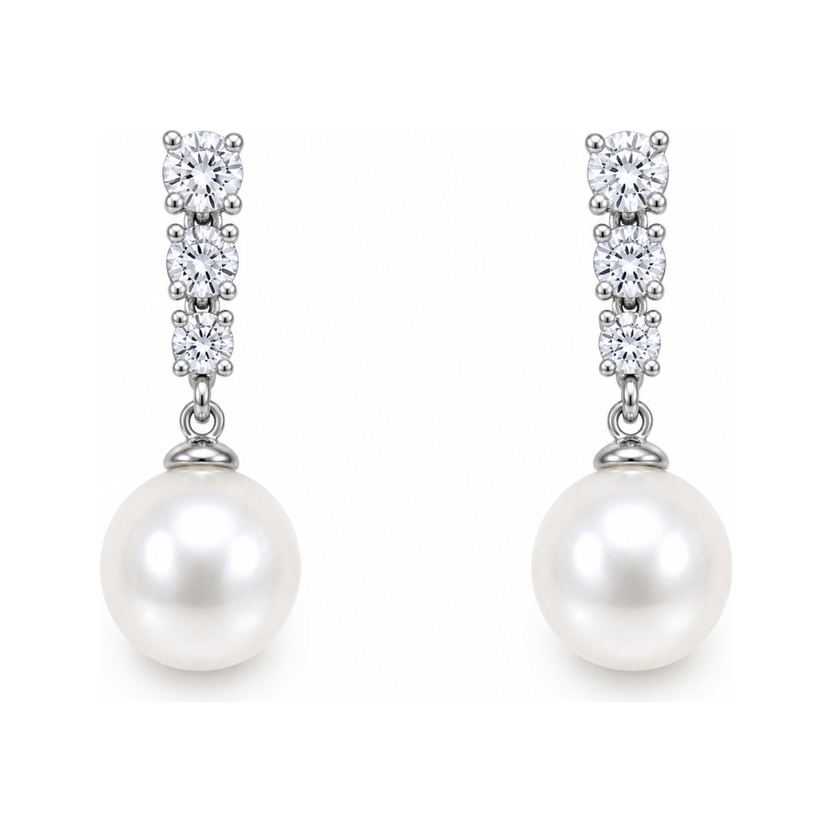 diamond pearl luxury earring design