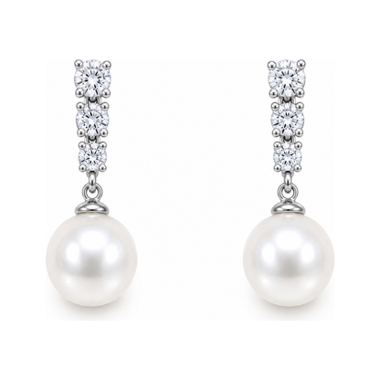 diamond pearl luxury earring design