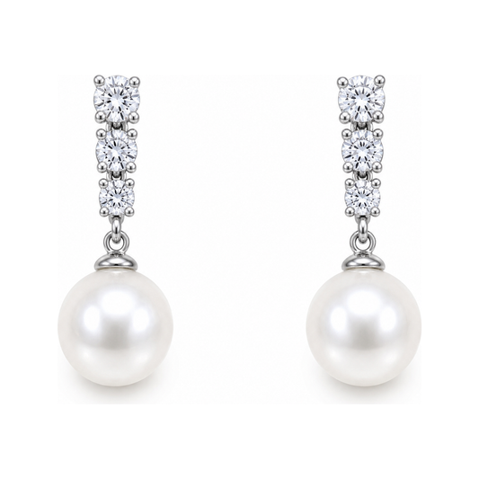 diamond pearl luxury earring design
