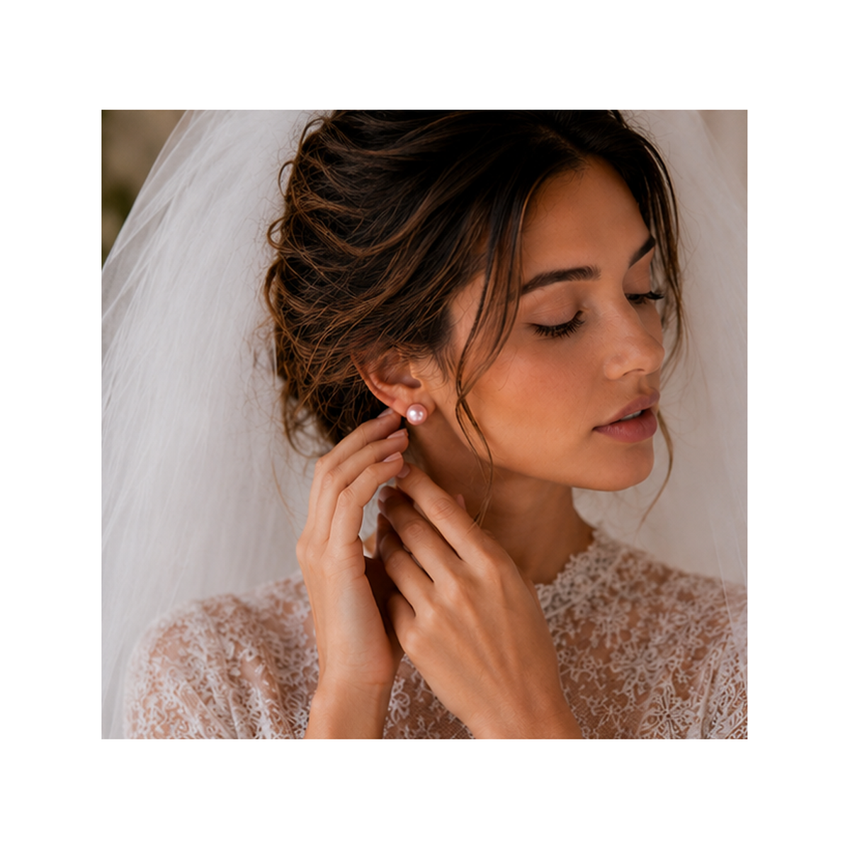 Vivienne rose bridal earring design