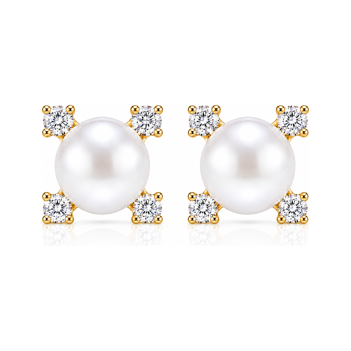 Vendôme Diamond Pearl Stud Earrings