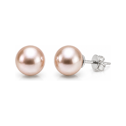 Vivienne Pearl Stud (Champagne Pink)