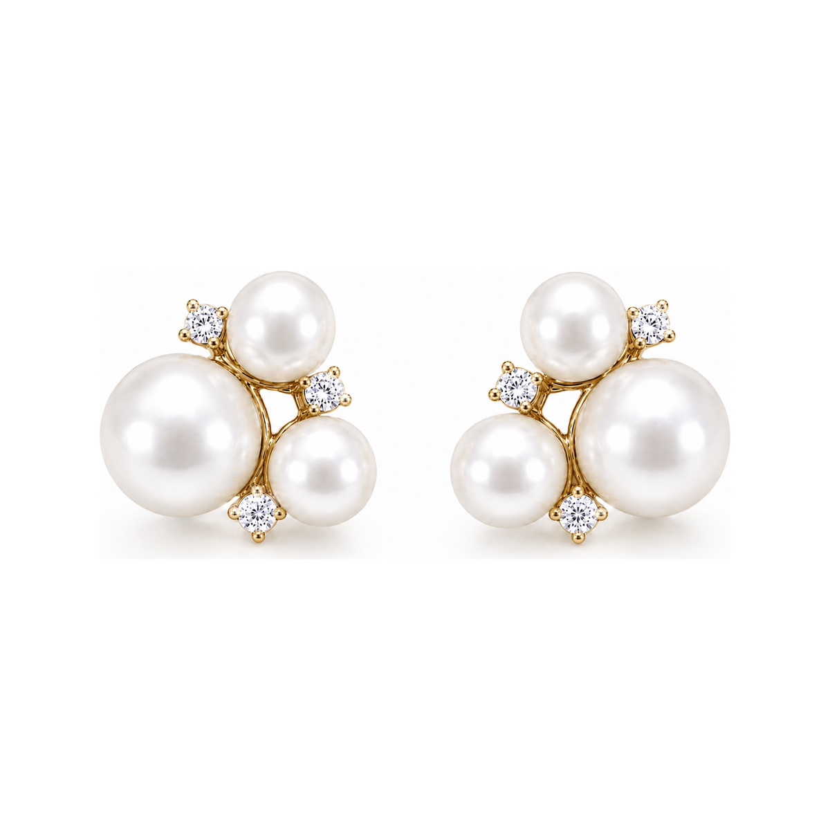 LYS Pearl Stud Earrings - Gold