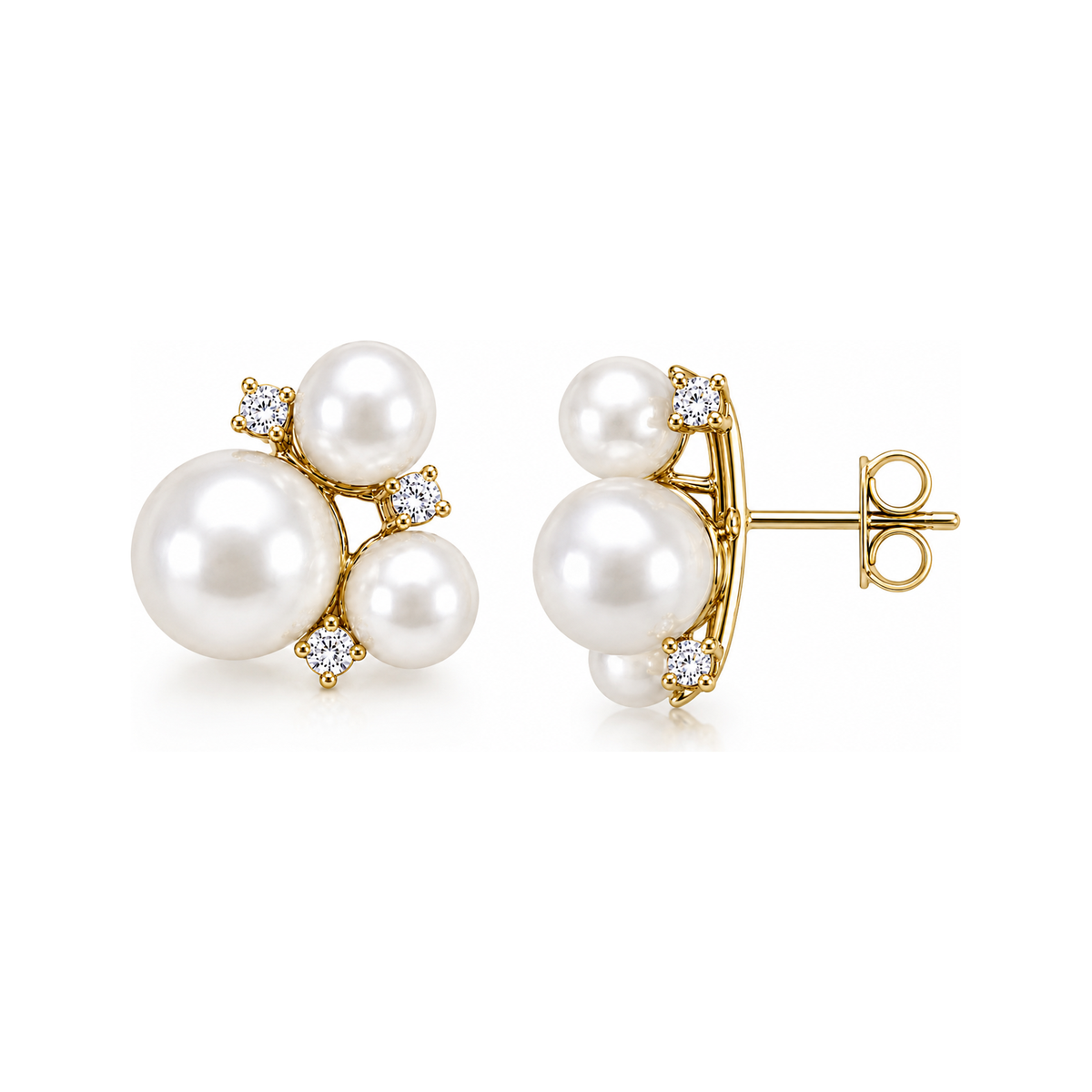 LYS Pearl Stud Earrings - Gold