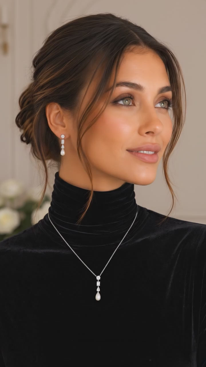 Éclair Pendant shown worn