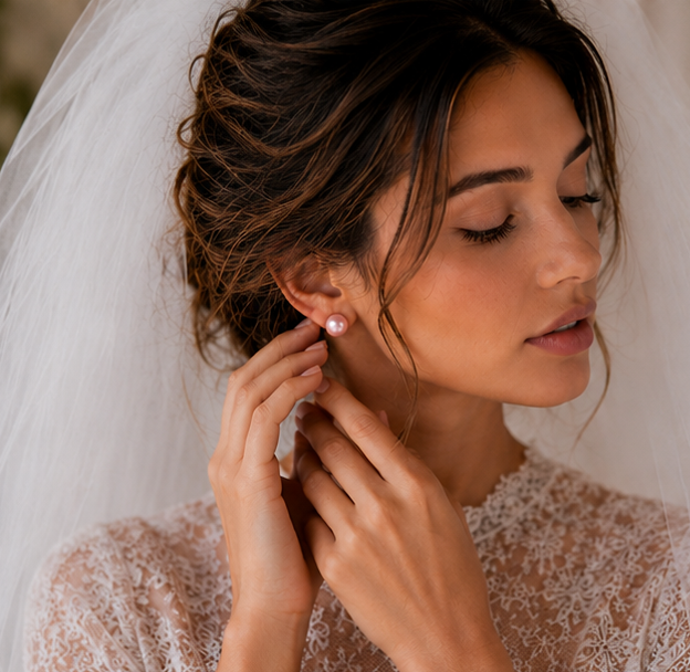 Vivienne rose bridal earring design